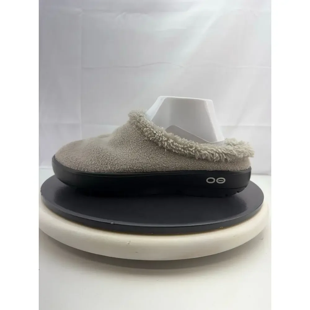 Oofos Oocoozie Mule Mens Size 11 Gray Sherpa Comfort Recovery Slip On Shoes NEW‎